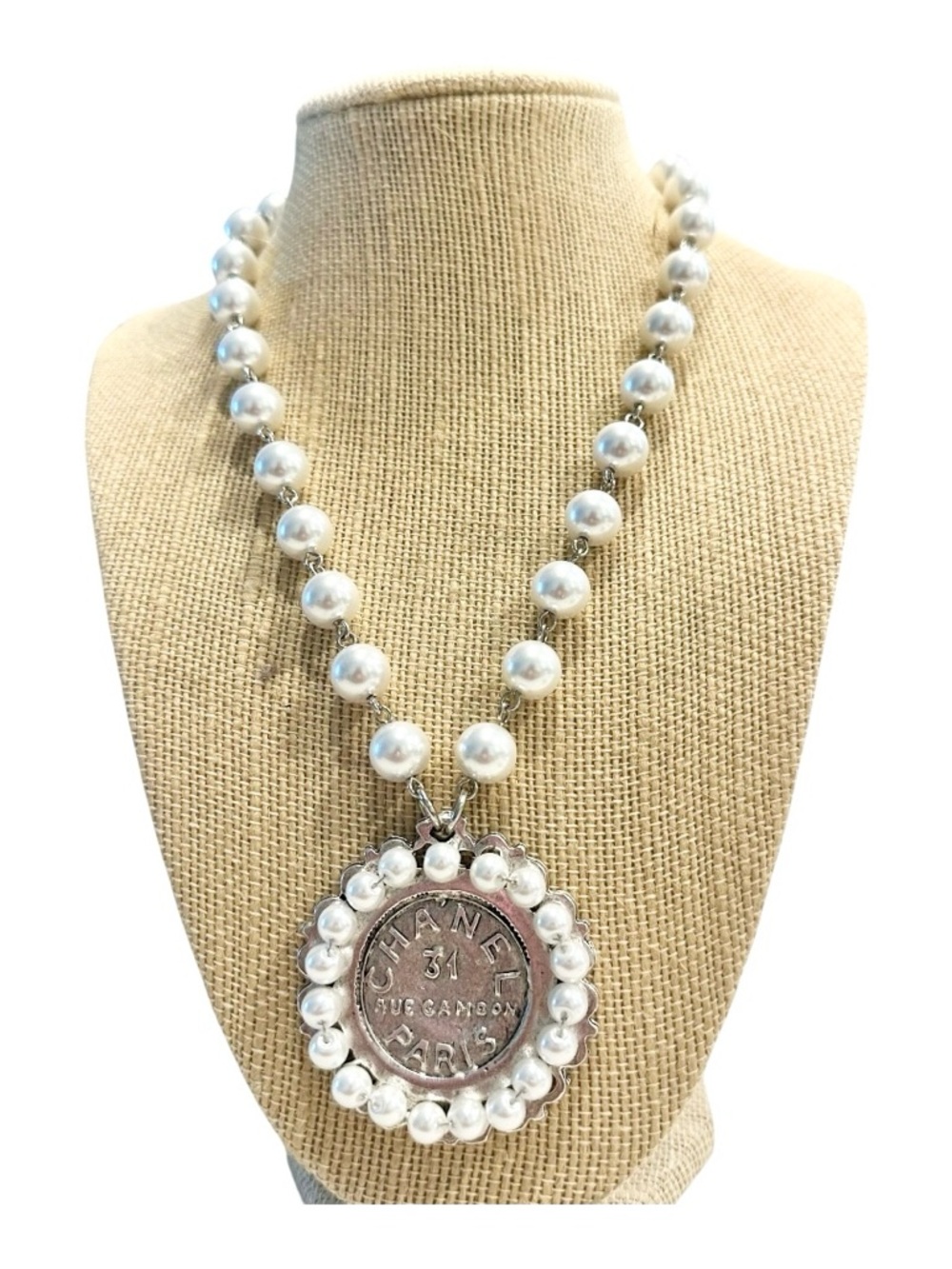 Yochi White Pearl Medallion Necklace - Designer Women’s Jewelry